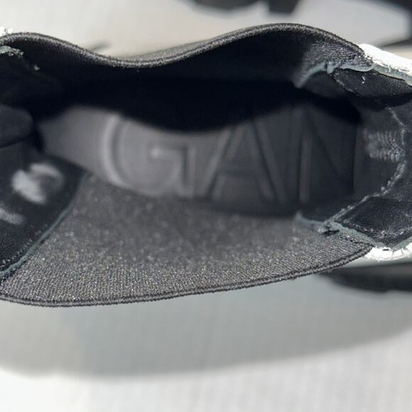 Ganni Women's White Black Leather Chelsea Calf high Platform Boots Size 38 - Picture 12 of 14